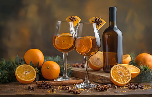 vin à saveur d'orange aromatisé avec des épices
