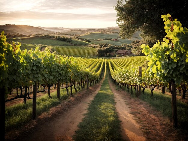 Vineyard Vista Une tapisserie de raisins et de collines