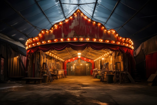 Photo vintage abandonné carnaval concept d'halloween pour les organisateurs d'événements de carnaval effrayants