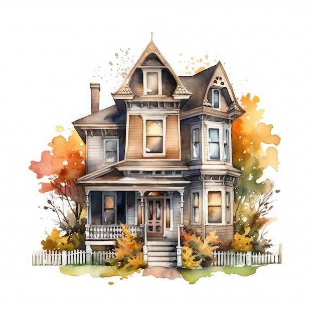 Vintage Aquarelle Maison Sublimation Clipart Maison Sublimation Clipart Généré par AI