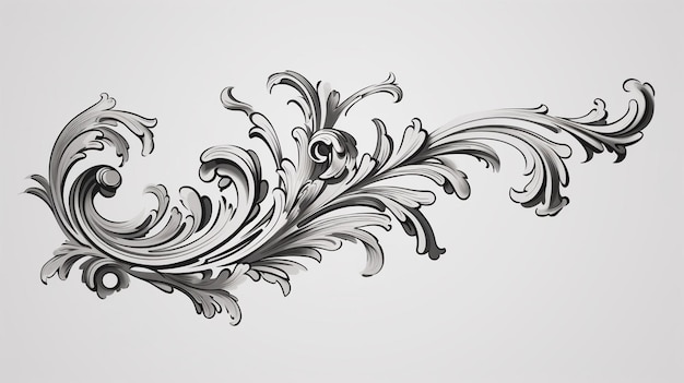 Vintage baroque rouleau floral feuillage ornement de dépôt design vintage