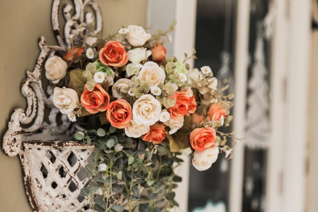 Vintage love romantique rose fleur accrocher sur le mur de style romain décoration de la maison