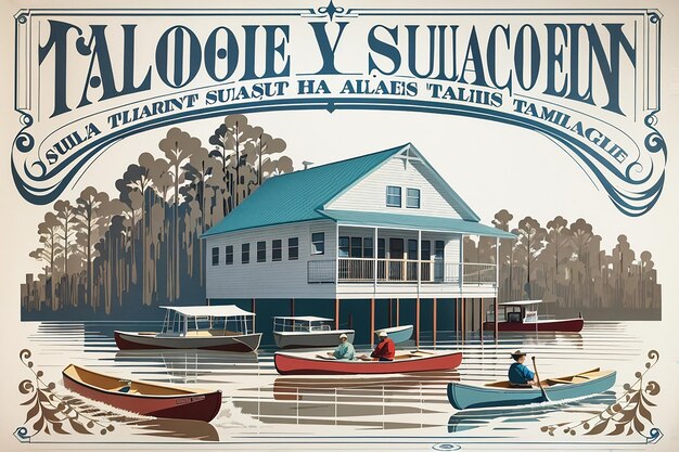 Photo un vintage de la talquin supply co sur la rive du lac talquin en floride appuyé contre le bâtiment