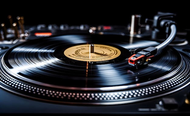 Vinyl noir en gros plan