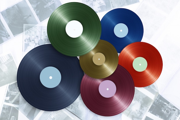 Vinyle sur fond de couleur