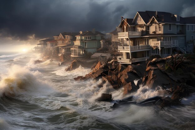 De violentes tempêtes inondent la ville côtière, déplaçant les habitants