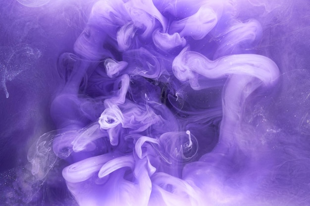 Violet lilas fumée multicolore fond abstrait peinture acrylique explosion sous-marine