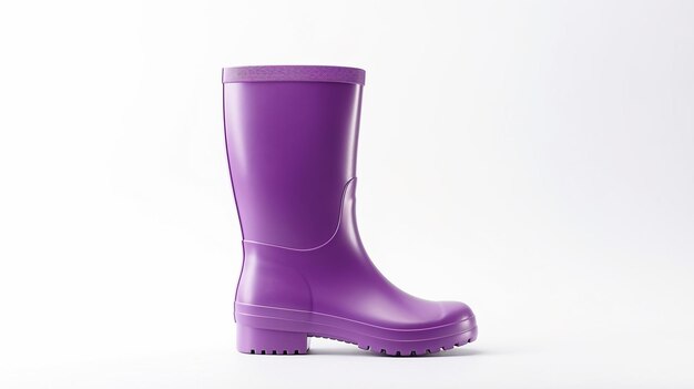 Violet Rain Boots isolé sur fond blanc avec un espace de copie pour la publicité