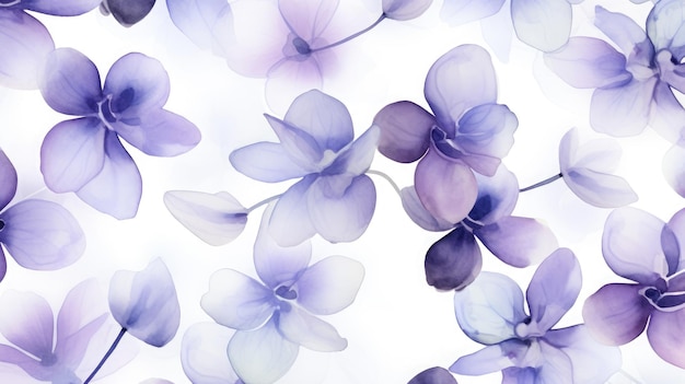 Photo violettes sereines aquarelle motif sans couture génératif ai