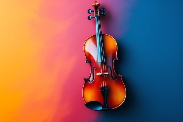 un violon sur un fond coloré