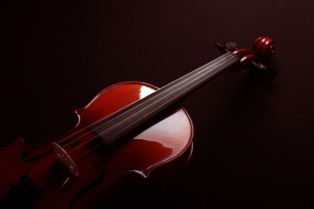 Violon sur fond sombre