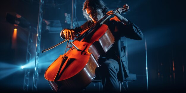 violoncelliste jouant du violoncelle IA générative
