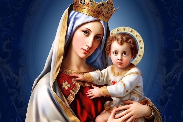 Virgen del Carmen Bienheureuse Vierge Marie Foi Théologie biblique Mère de Dieu Christianisme carmel Mère de Jésus-Christ Une des figures centrales de la culture européenne et mondiale Generative AI