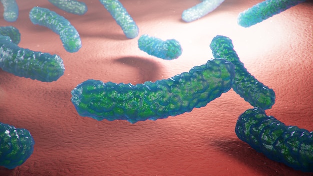 Virus Causant Des Maladies Infectieuses, Diminution De L'immunité. Les Cellules Infectent L'organisme. Bactéries Abstraites.