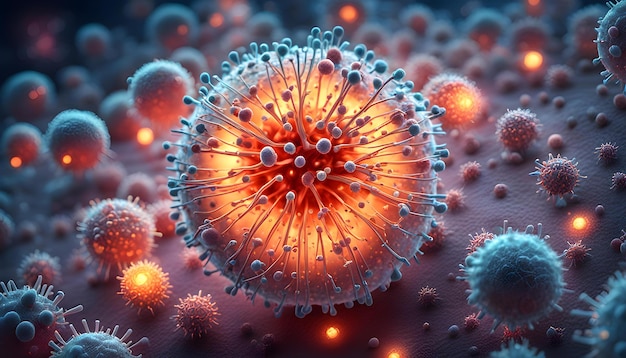 un virus est au milieu d'un virus