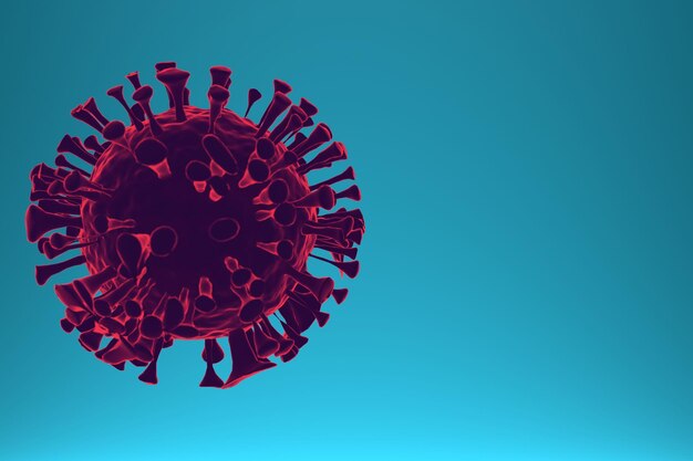 Virus Sur Fond Bleu Concept Médical Illustration Abstraite Du Rendu 3d Du Coronavirus Agrandi