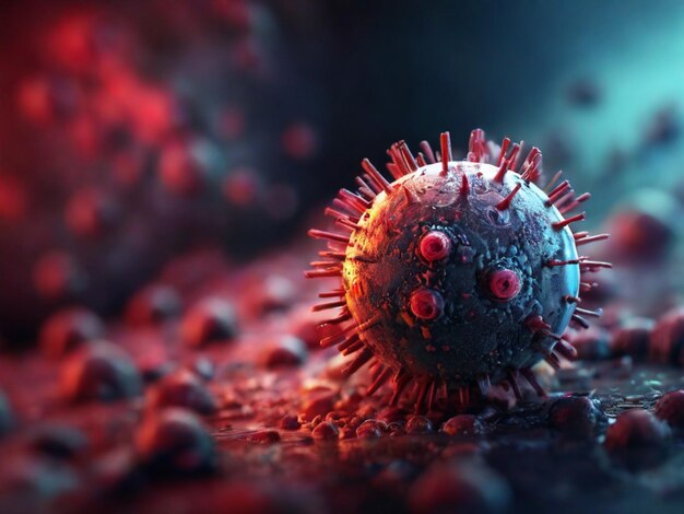 Virus infecté par virus Arrière-plan avec mise au point sélective et espace de copie