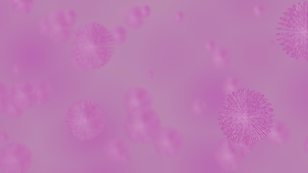 Le virus rose Covid-19 se propage dans le noyau humain (rendu 3D)