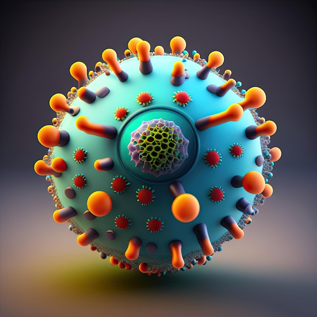 Virus sous une vue au microscope