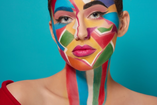 Visage De Beau Modèle Avec Maquillage Créatif