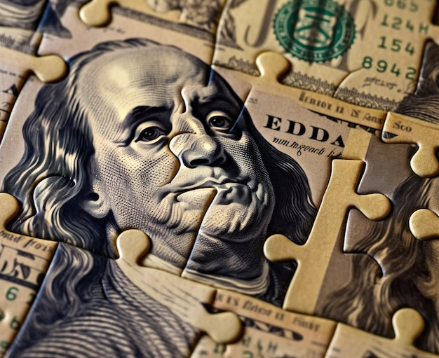 Le visage de Benjamin Franklin sur un billet d'un dollar américain