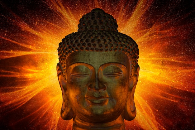 visage de bouddha dans le temple