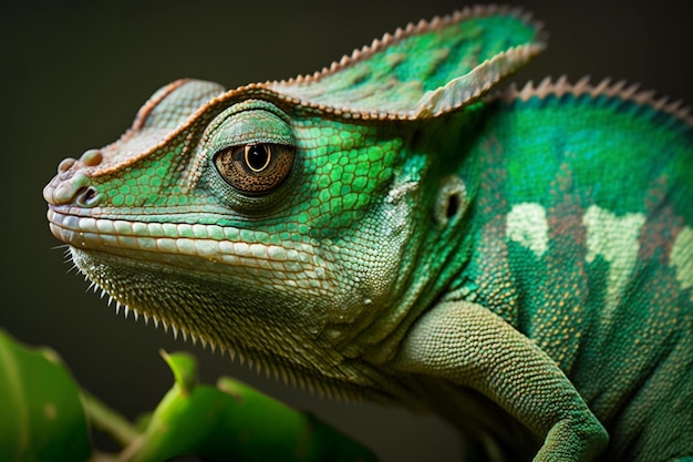 Visage de caméléon portrait en gros plan