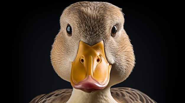 Visage de canard isolé sur fond transparent