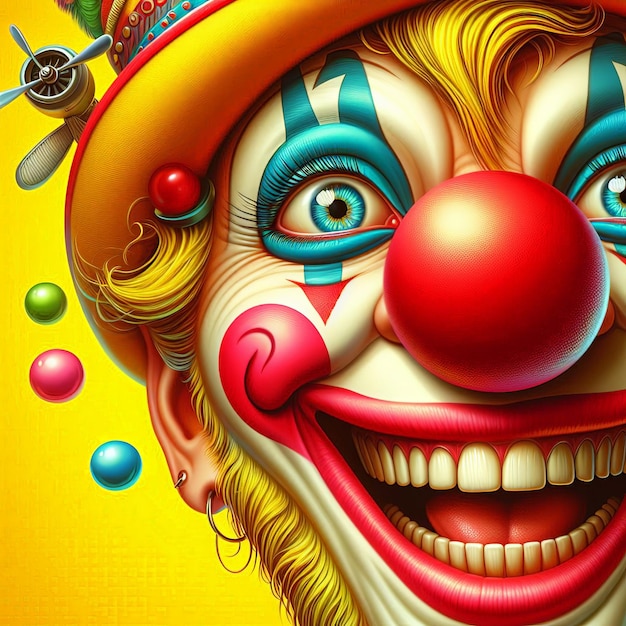 Photo le visage de clown heureux