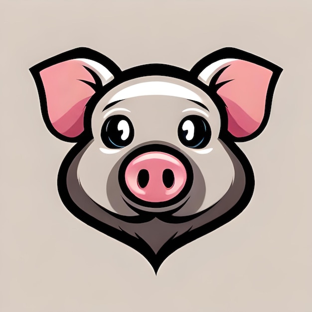 Photo le visage d'un cochon est représenté avec un nez noir.