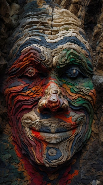 Le visage coloré