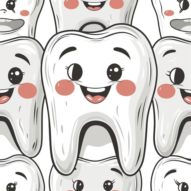 Photo un visage de dessin animé avec des dents et des dents sur un fond blanc