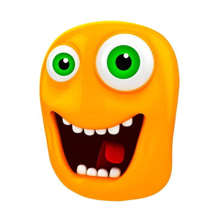 Photo visage de dessin animé drôle 3d