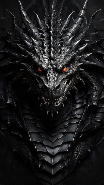 Photo le visage du dragon est noir.