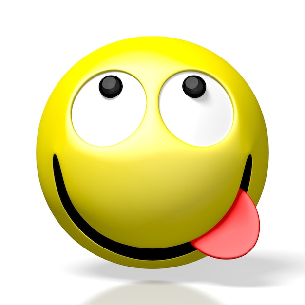Visage emoji heureux avec une langue