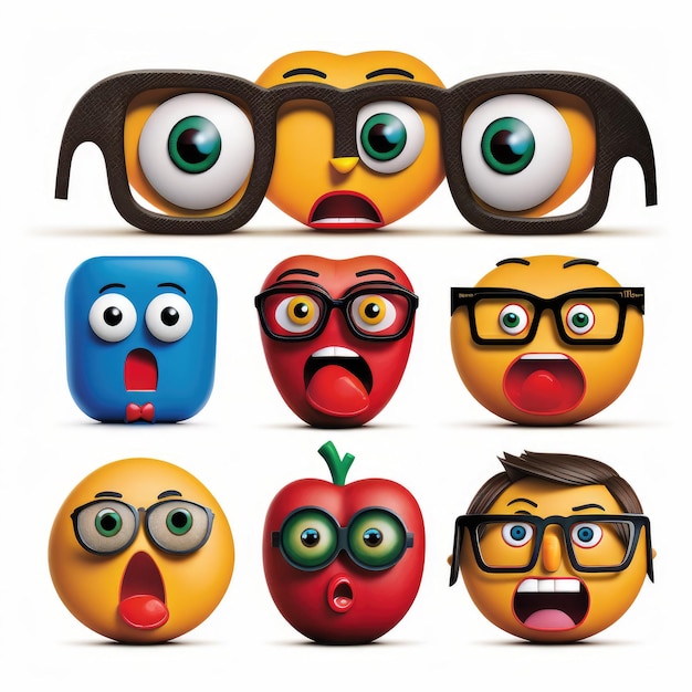 le visage expressif de l'émoticone les emojis drôles