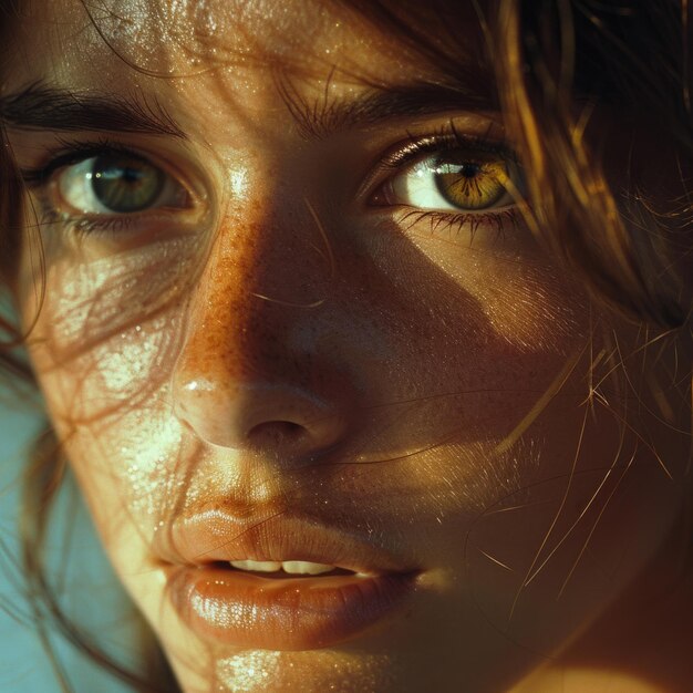 Un visage féminin avec des yeux d'émotion profonde portrait photo ultra réaliste