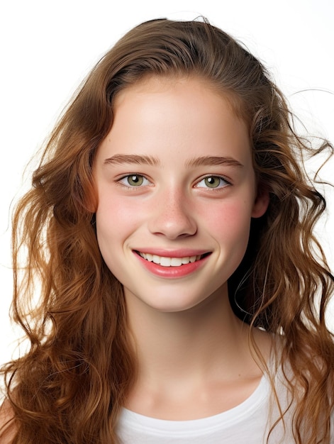 visage de fille avec une texture de peau détaillée