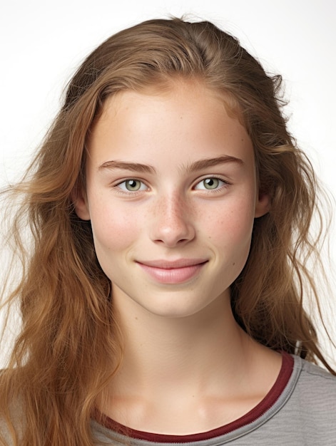 Photo visage de fille avec une texture de peau détaillée