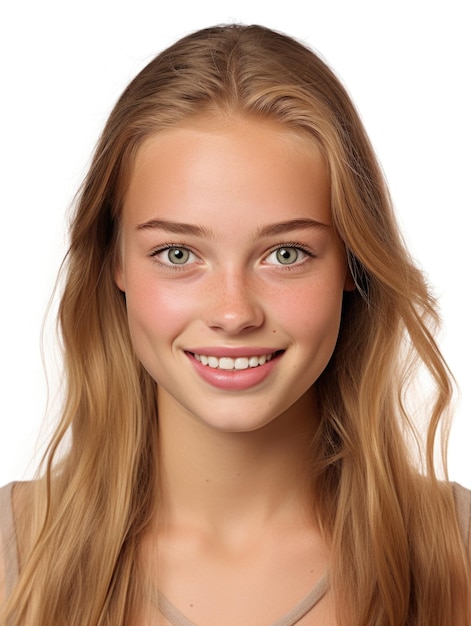 Photo visage de fille avec une texture de peau détaillée