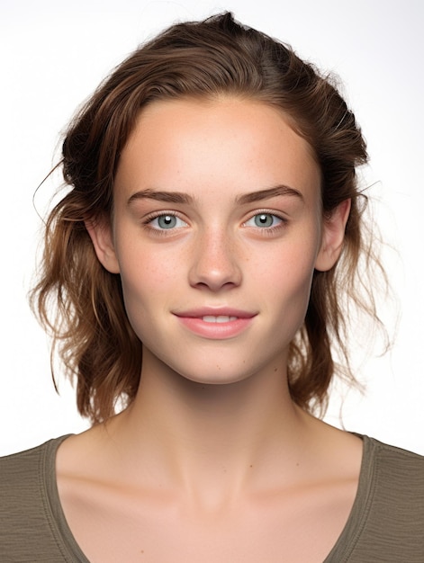 visage de fille avec une texture de peau détaillée