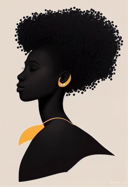 Le visage d'une jeune femme africaine forte Concept de lutte pour l'égalité et le mouvement d'autonomisation des femmes