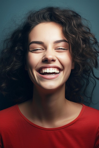 Le visage d'une jeune femme avec un beau sourire