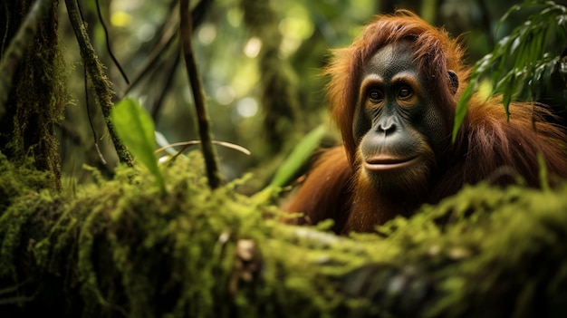 Le visage d'un orang-outang