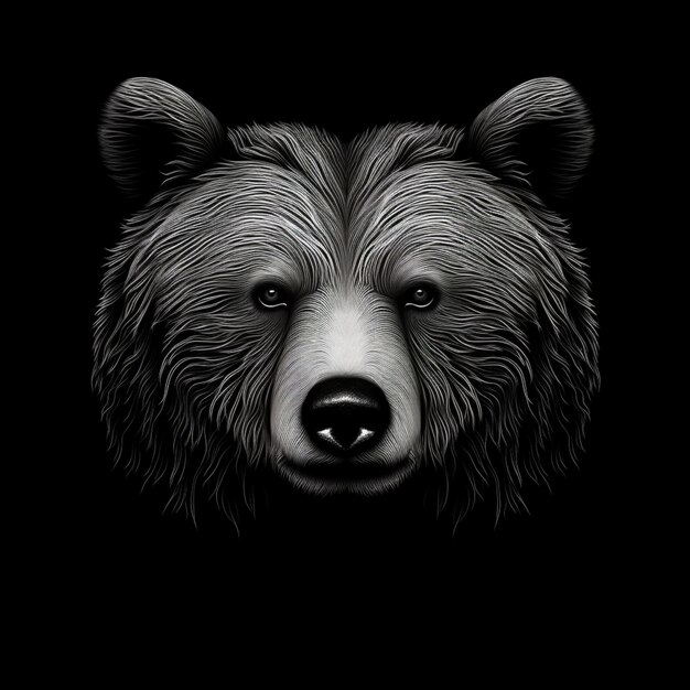 Le visage de l'ours noir est calme.