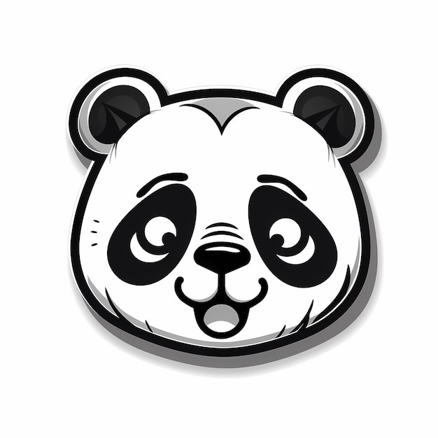 Photo un visage de panda avec un visage noir et blanc generative ai