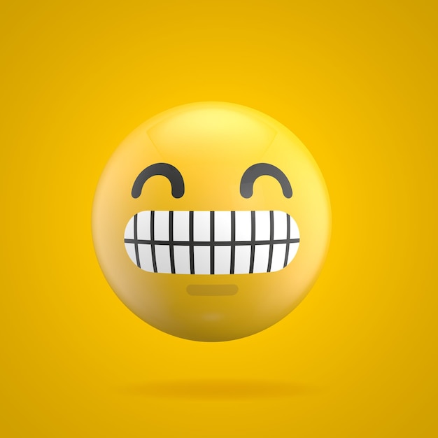 Visage de personnage émoticône Emoji rendu 3D