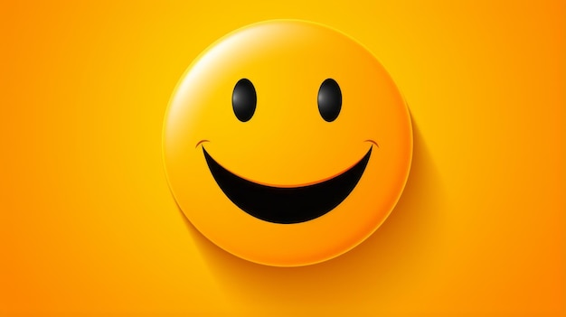 Photo un visage souriant jaune sur fond orange