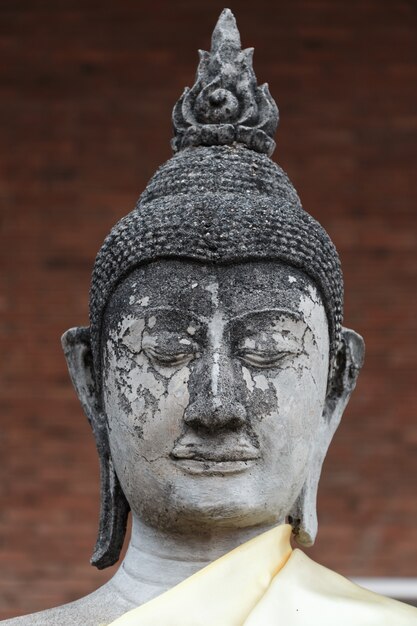 Photo visage sur la statue de la tête de bouddha