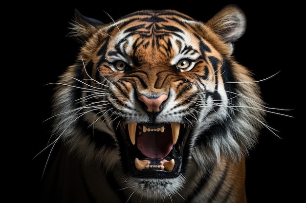 Le visage de tigre en colère